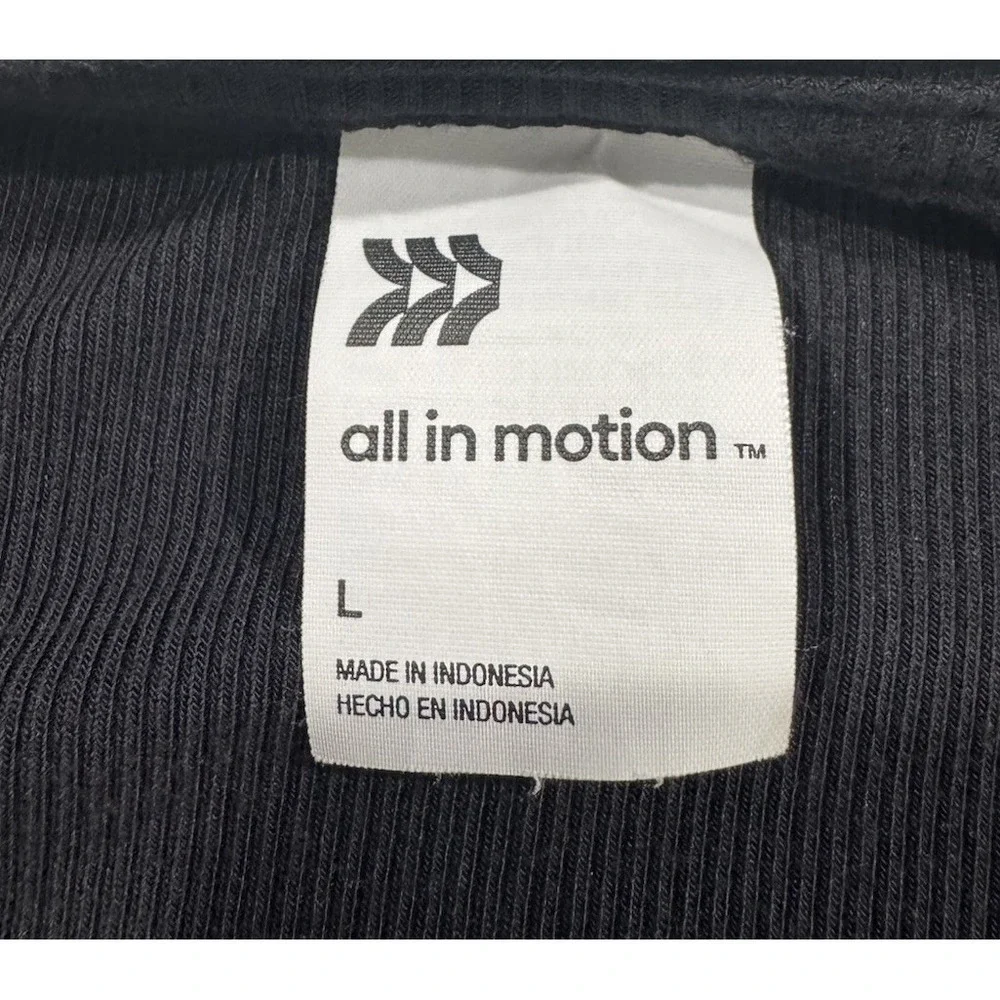 All In Motion Beautifully Soft Long Sleeve T-Shirt Womens Large Black Modal‎ Top